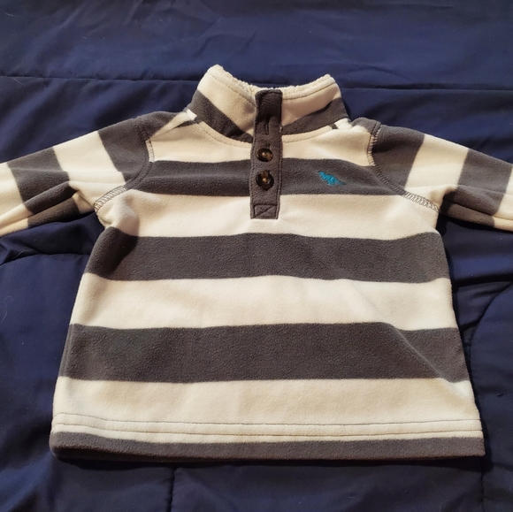 Carters Baby fleece pullover with Grey Stripes size 3 month - Picture 1 of 3